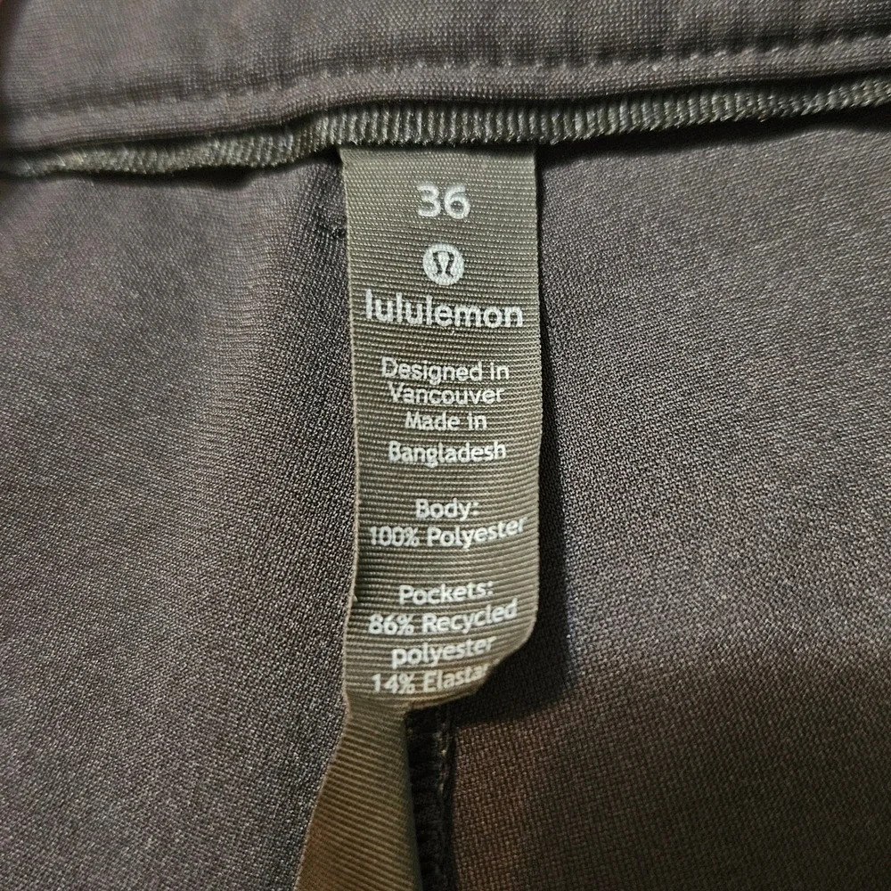 Lululemon Commission‎ Pant Mens Size 36 x 32 Warpstreme M5711S Black Performance
